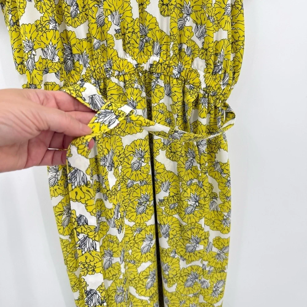 Robert Rodriguez Dania Yellow Floral Midi Dress Size 6
